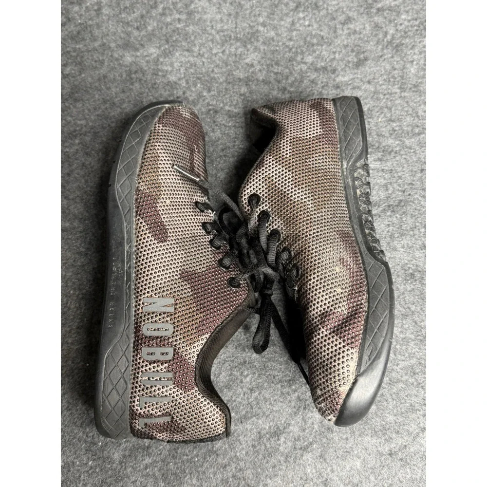 NOBULL Trainer Camo SuperFabric Cross Training Shoes Womens 7.5 Mens 6 Brown Bla